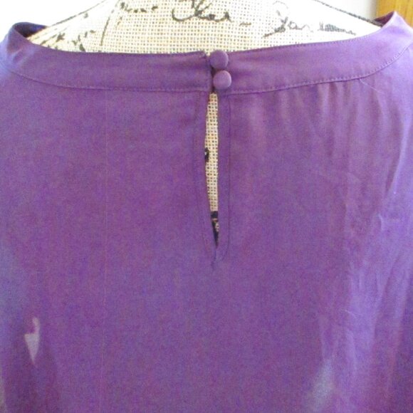 Torrid Georgette Cage Detail Top, Short Sleeve, Purple, Semi Sheer Flowy Size 3X - Picture 5 of 10